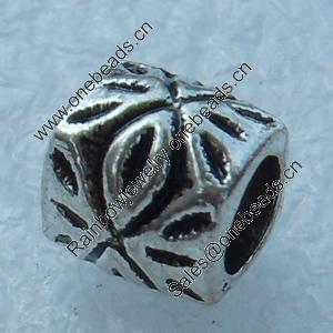 Europe Beads, Fashion Zinc Alloy Jewelry Findings, Lead-free, 8x8mm, hole:5mm, Sold by Bag