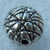 Beads, Fashion Zinc Alloy Jewelry Findings, Lead-free, 9.5x7.5mm, Sold by Bag