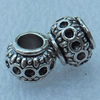 Europe Beads, Fashion Zinc Alloy Jewelry Findings, Lead-free, 9x7mm, hole:5mm, Sold by Bag