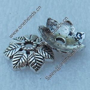 Bead caps, Fashion Zinc Alloy Jewelry Findings, Lead-free, 15mm, Sold by Bag