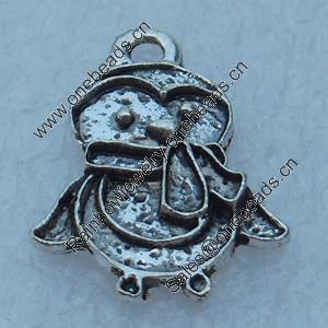 Pendant/Charm, Fashion Zinc Alloy Jewelry Findings, Lead-free, Animal 22x15mm, Sold by Bag