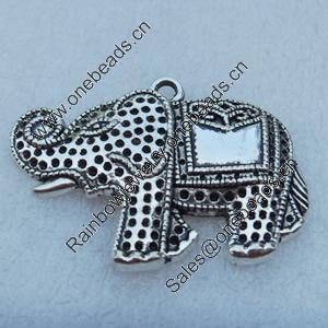 Pendant/Charm, Fashion Zinc Alloy Jewelry Findings, Lead-free, Animal 45x23mm, Sold by Bag