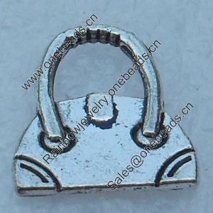 Pendant/Charm, Fashion Zinc Alloy Jewelry Findings, Lead-free, Handbag 16x14mm, Sold by Bag