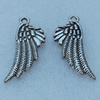 Pendant/Charm, Fashion Zinc Alloy Jewelry Findings, Lead-free, Wings 39x11mm, Sold by Bag