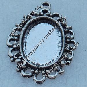 Zinc Alloy Cabochon Settings, Fashion jewelry findings, 30x21mm, inner dia:12x17mm, Sold by bag