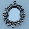 Zinc Alloy Cabochon Settings, Fashion jewelry findings, 30x21mm, inner dia:12x17mm, Sold by bag