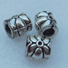 Europe Beads, Fashion Zinc Alloy Jewelry Findings, Lead-free, 10x9mm, hole:5mm, Sold by Bag