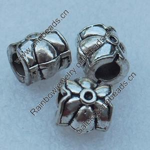 Europe Beads, Fashion Zinc Alloy Jewelry Findings, Lead-free, 10x9mm, hole:5mm, Sold by Bag