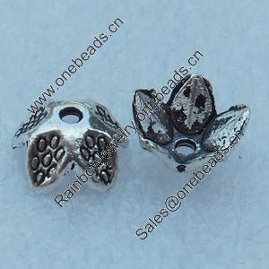 Bead caps, Fashion Zinc Alloy Jewelry Findings, Lead-free, 9x4mm, Sold by Bag