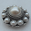 Zinc Alloy Pendant with Pearl Beads,Fashion Jewelry Findings, 56x50mm, Sold by Bag