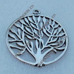 Pendant/Charm, Fashion Zinc Alloy Jewelry Findings, Lead-free, Tree 38mm, Sold by Bag