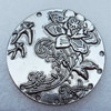 Pendant/Charm, Fashion Zinc Alloy Jewelry Findings, Lead-free, Flat Round 48mm, Sold by Bag