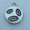 Pendant/Charm, Fashion Zinc Alloy Jewelry Findings, Lead-free, Flat Round 14mm, Sold by Bag