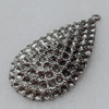 Pendant/Charm, Fashion Zinc Alloy Jewelry Findings, Lead-free, Teardrop 68x40mm, Sold by Bag