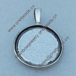 Zinc Alloy Cabochon Settings, Fashion jewelry findings, 25x37mm, inner dia:25mm, Sold by bag
