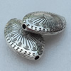 Beads, Fashion Zinc Alloy Jewelry Findings, Lead-free, 46x27mm, Sold by Bag