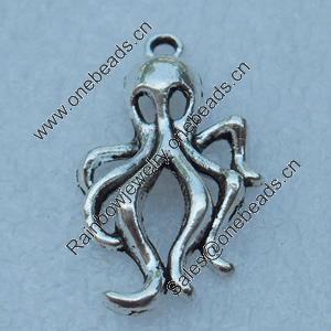 Pendant/Charm, Fashion Zinc Alloy Jewelry Findings, Lead-free, Animal 29x15mm, Sold by Bag