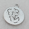 Pendant/Charm, Fashion Zinc Alloy Jewelry Findings, Lead-free, Flat Round 17x14mm, Sold by Bag