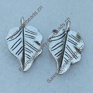 Pendant/Charm, Fashion Zinc Alloy Jewelry Findings, Lead-free, Leaf 29x16mm, Sold by Bag