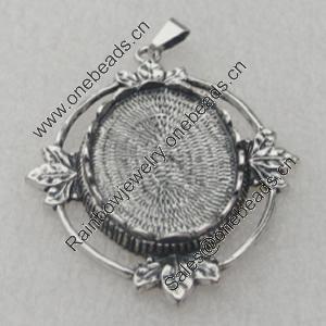 Zinc Alloy Pendant Settings, Nickel-free & Lead-free, 50x35mm, inner dia:18x25mm, Sold by PC 