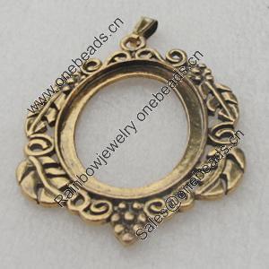 Zinc Alloy Pendant Settings, Nickel-free & Lead-free, 69x46mm, inner dia:30x40mm, Sold by PC 