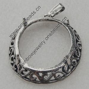 Zinc Alloy Pendant Settings, Nickel-free & Lead-free, 60x38mm, inner dia:30x40mm, Sold by PC 