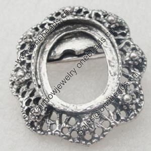 Zinc Alloy Pendant Settings, Nickel-free & Lead-free, 40x33mm, inner dia:19x26mm, Sold by PC 