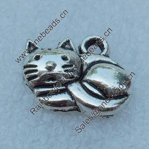 Pendant/Charm, Fashion Zinc Alloy Jewelry Findings, Lead-free, Animal 14x12mm, Sold by Bag