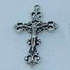 Pendant/Charm, Fashion Zinc Alloy Jewelry Findings, Lead-free, Cross 41x24mm, Sold by Bag
