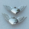 Pendant/Charm, Fashion Zinc Alloy Jewelry Findings, Lead-free, Wings 32x23mm, Sold by Bag