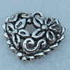Pendant/Charm, Fashion Zinc Alloy Jewelry Findings, Lead-free, Heart 18x18mm, Sold by Bag