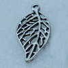 Pendant/Charm, Fashion Zinc Alloy Jewelry Findings, Lead-free, Leaf 31x13mm, Sold by Bag