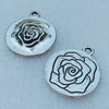 Pendant/Charm, Fashion Zinc Alloy Jewelry Findings, Lead-free, Flower 24x20mm, Sold by Bag