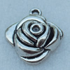 Pendant/Charm, Fashion Zinc Alloy Jewelry Findings, Lead-free, Flower 24x20mm, Sold by Bag