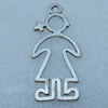 Pendant/Charm, Fashion Zinc Alloy Jewelry Findings, Lead-free, Children 40x19mm, Sold by Bag