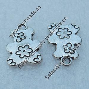 Pendant/Charm, Fashion Zinc Alloy Jewelry Findings, Lead-free, Animal 16x10mm, Sold by Bag