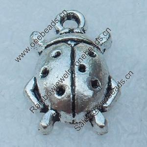 Pendant/Charm, Fashion Zinc Alloy Jewelry Findings, Lead-free, Animal 16x9mm, Sold by Bag