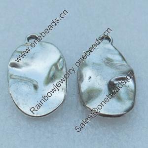 Pendant/Charm, Fashion Zinc Alloy Jewelry Findings, Lead-free, Flat Oval 23x13mm, Sold by Bag