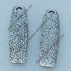 Pendant/Charm, Fashion Zinc Alloy Jewelry Findings, Lead-free, Rectangle 28x6mm, Sold by Bag