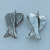 Pendant/Charm, Fashion Zinc Alloy Jewelry Findings, Lead-free, Wings 27x14mm, Sold by Bag