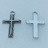 Pendant/Charm, Fashion Zinc Alloy Jewelry Findings, Lead-free, Cross 23x12mm, Sold by Bag