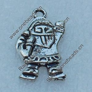 Pendant/Charm, Fashion Zinc Alloy Jewelry Findings, Lead-free, Snow Man 21x15mm, Sold by Bag