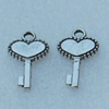 Pendant/Charm, Fashion Zinc Alloy Jewelry Findings, Lead-free, Key 15x8mm, Sold by Bag