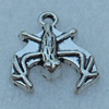Pendant/Charm, Fashion Zinc Alloy Jewelry Findings, Lead-free, Animal 15x7mm, Sold by Bag