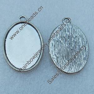 Zinc Alloy Cabochon Settings, Fashion jewelry findings, 32x20mm, inner dia:20x27mm, Sold by bag