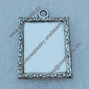 Zinc Alloy Cabochon Settings, Fashion jewelry findings, 26x17mm, inner dia:15x20mm, Sold by bag