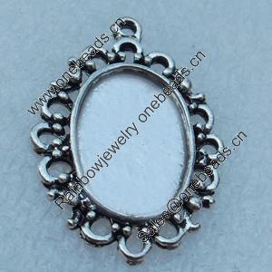 Zinc Alloy Cabochon Settings, Fashion jewelry findings, 28x20mm, inner dia:12x17mm, Sold by bag