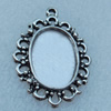 Zinc Alloy Cabochon Settings, Fashion jewelry findings, 28x20mm, inner dia:12x17mm, Sold by bag