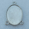 Zinc Alloy Cabochon Settings, Fashion jewelry findings, 27x17mm, inner dia:17x23mm, Sold by bag