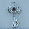 Pendant/Charm, Fashion Zinc Alloy Jewelry Findings, Lead-free, Cross 59x31mm, Sold by Bag